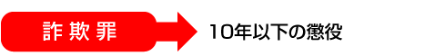 詐欺罪＞10年以下の懲役